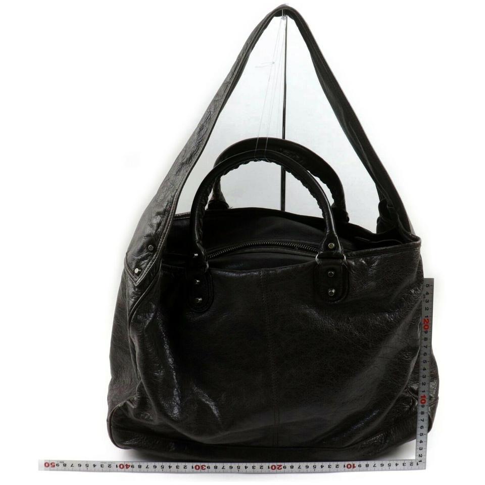 Black Balenciaga Shoulder Hobo Classic Bridge 872733 Brown Leather Weekend/Travel Bag
