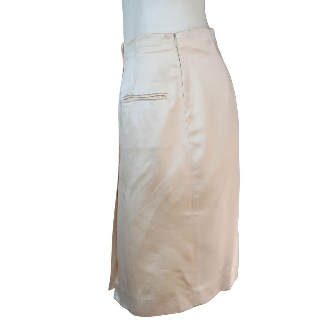 Gonna midi a matita in seta color crema di Balenciaga In condizioni buone in vendita a Beverly Hills, CA
