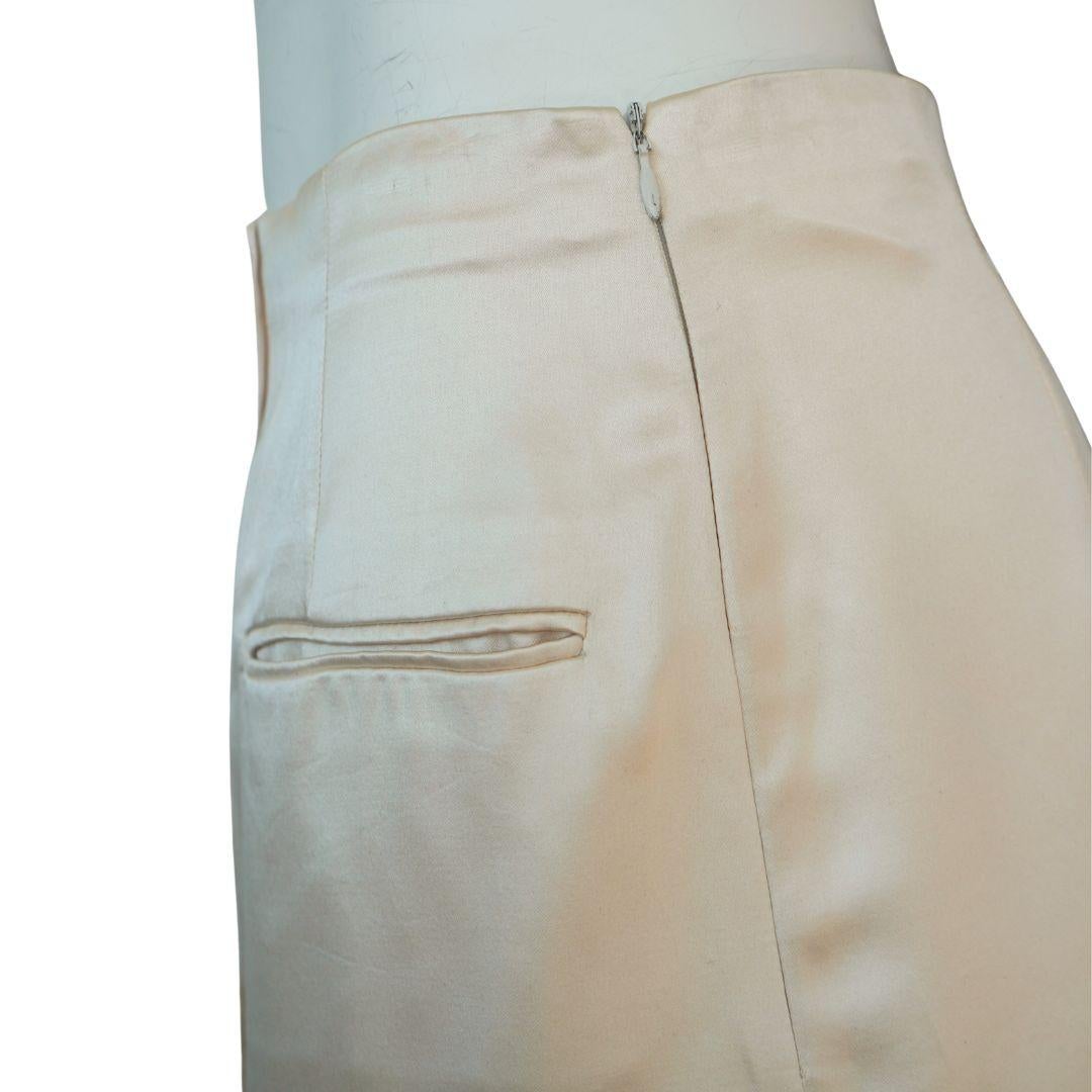 Gonna midi a matita in seta color crema di Balenciaga in vendita 2