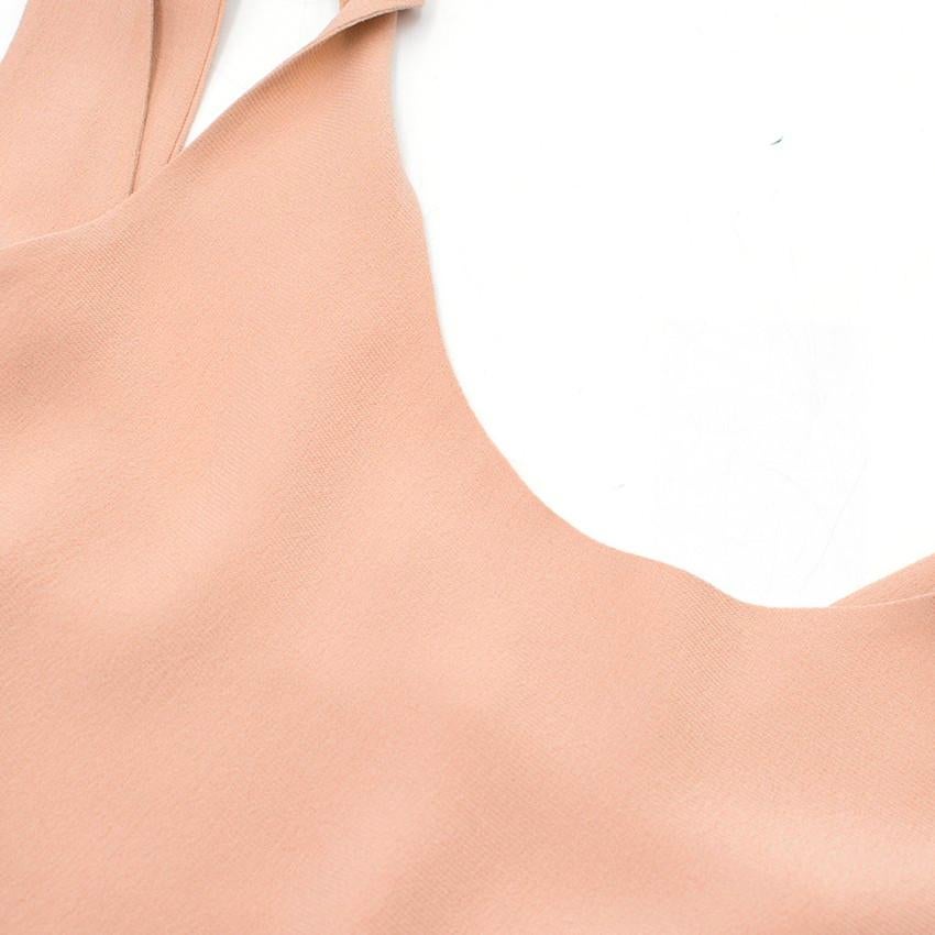 Orange Balenciaga Silk Nude Sleeveless Asymmetric Top US 8 For Sale