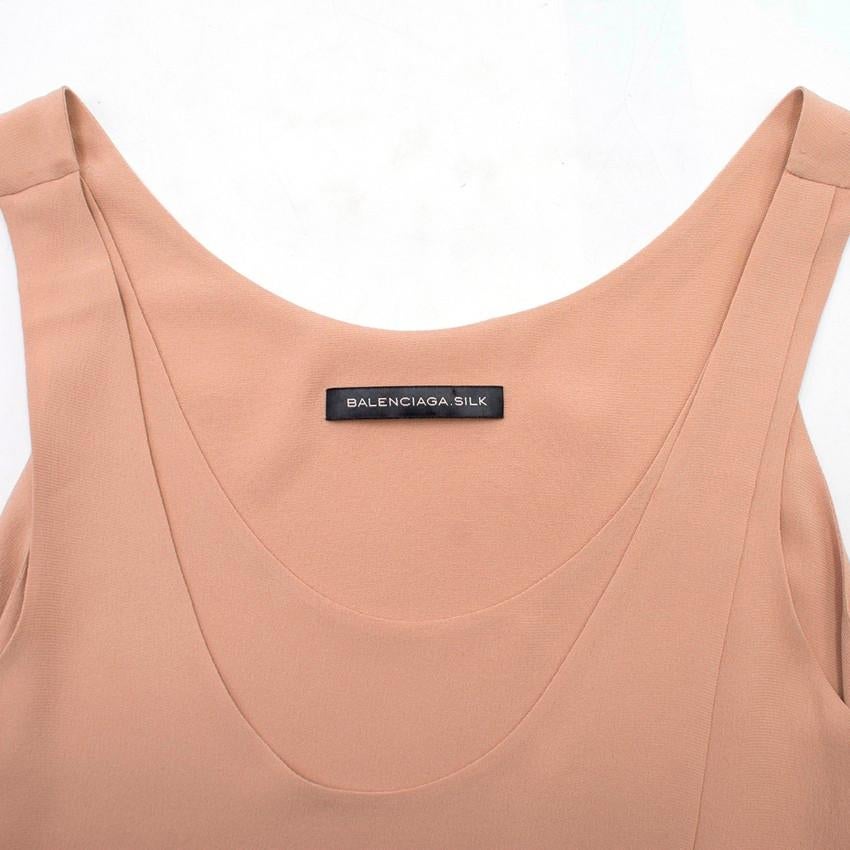 Women's Balenciaga Silk Nude Sleeveless Asymmetric Top US 8 For Sale