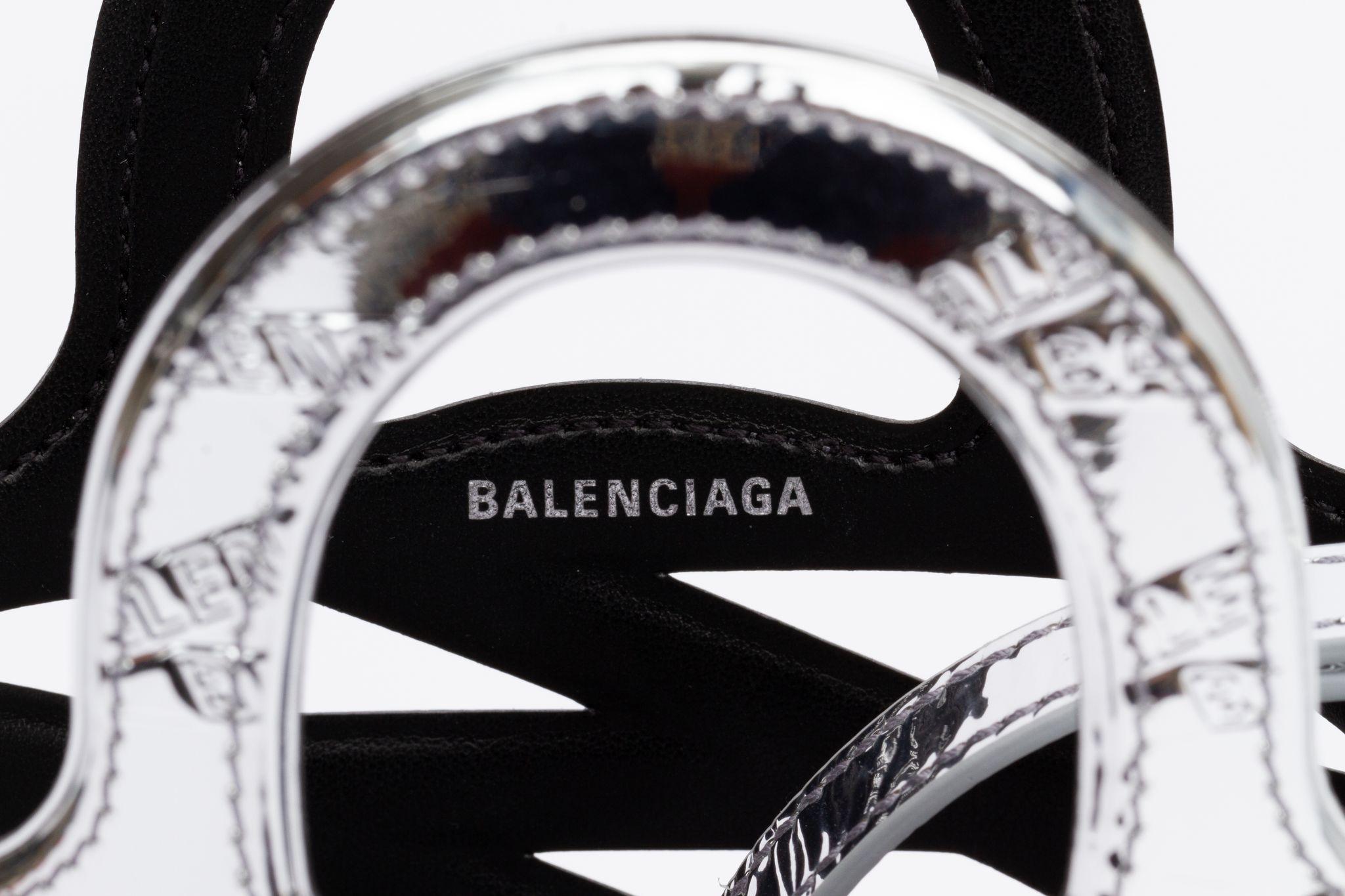 Balenciaga Silver Cross Body 2 Way Bag For Sale 3