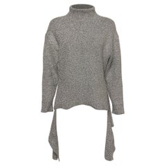 Balenciaga Silver Knit Turtle Neck Sweater S