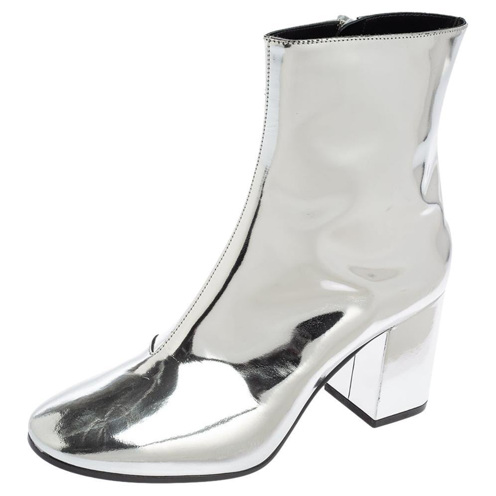 balenciaga boots silver