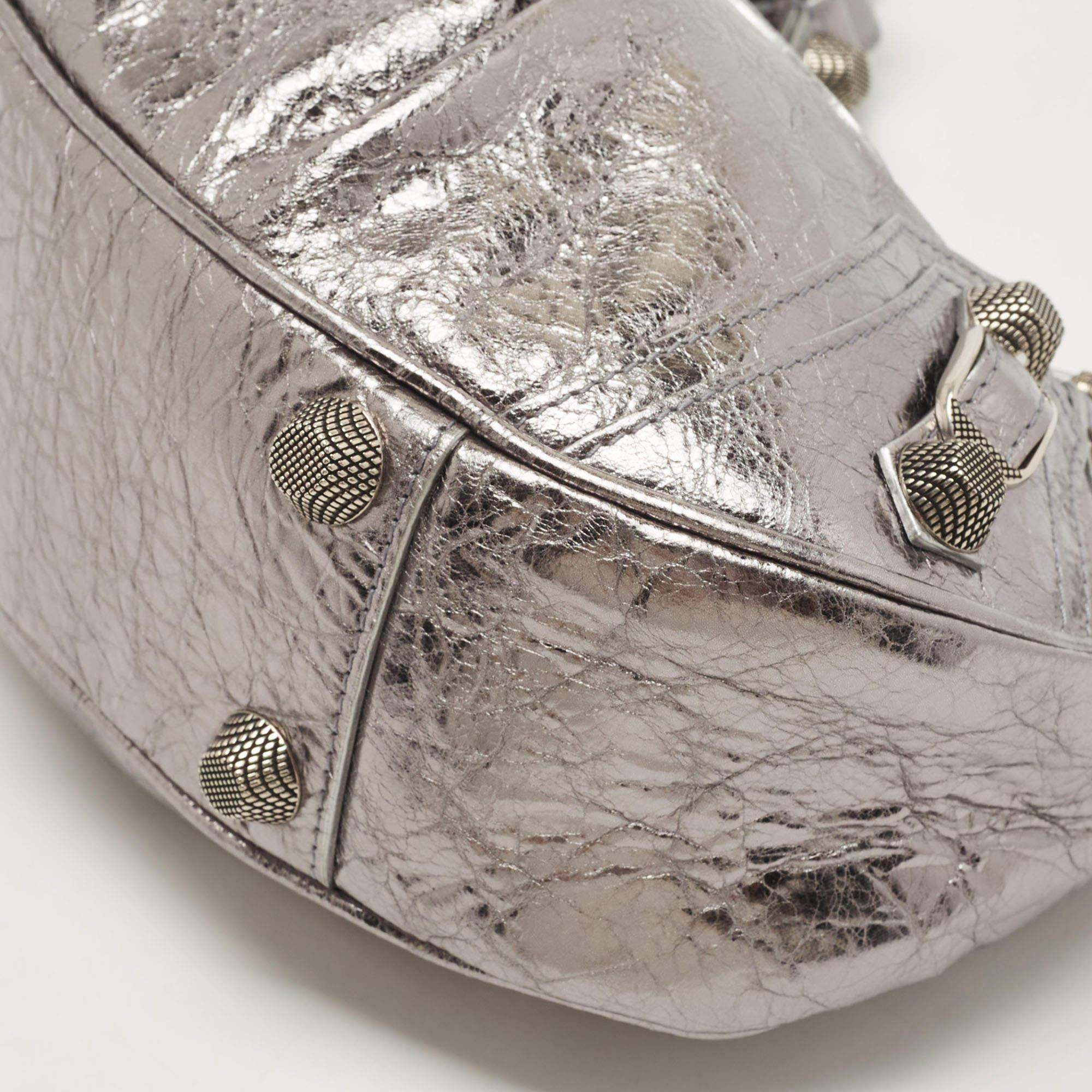 Balenciaga Silver Leather Le Cagole Shoulder Bag 1