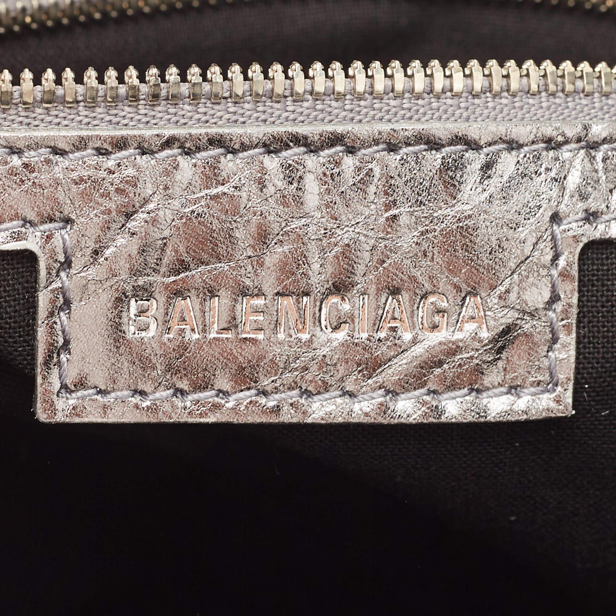 Balenciaga Silver Leather Le Cagole Shoulder Bag 4