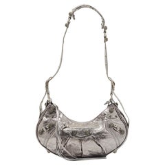 Used Balenciaga Silver Leather Le Cagole Shoulder Bag