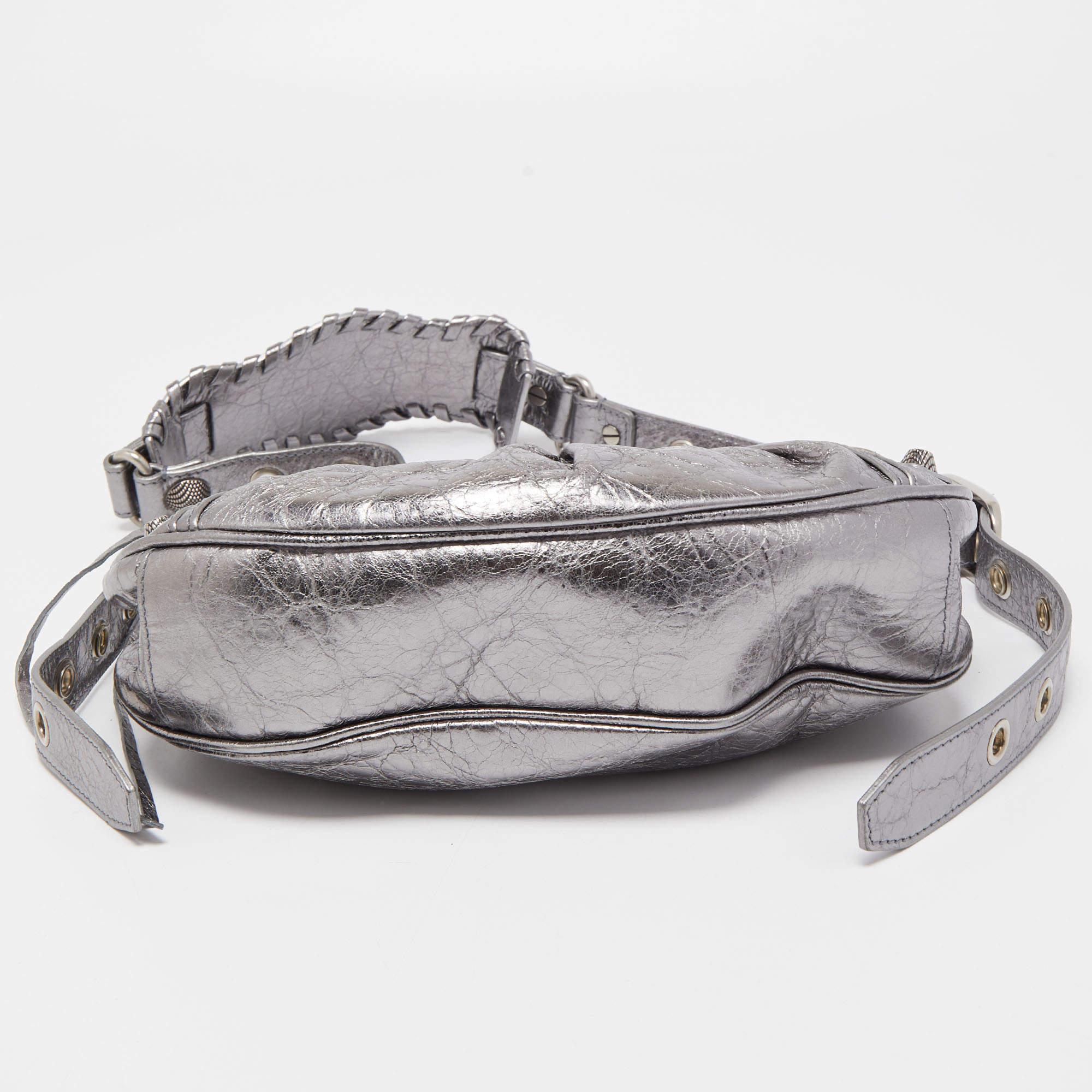 Balenciaga Silver Leather XS Le Cagole Shoulder Bag 5