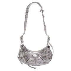 Balenciaga Silver Leather XS Le Cagole Shoulder Bag