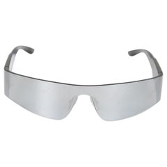 Gafas de sol monorrectangulares plateadas Balenciaga Gafas de sol monorrectangulares plateadas Balenciaga