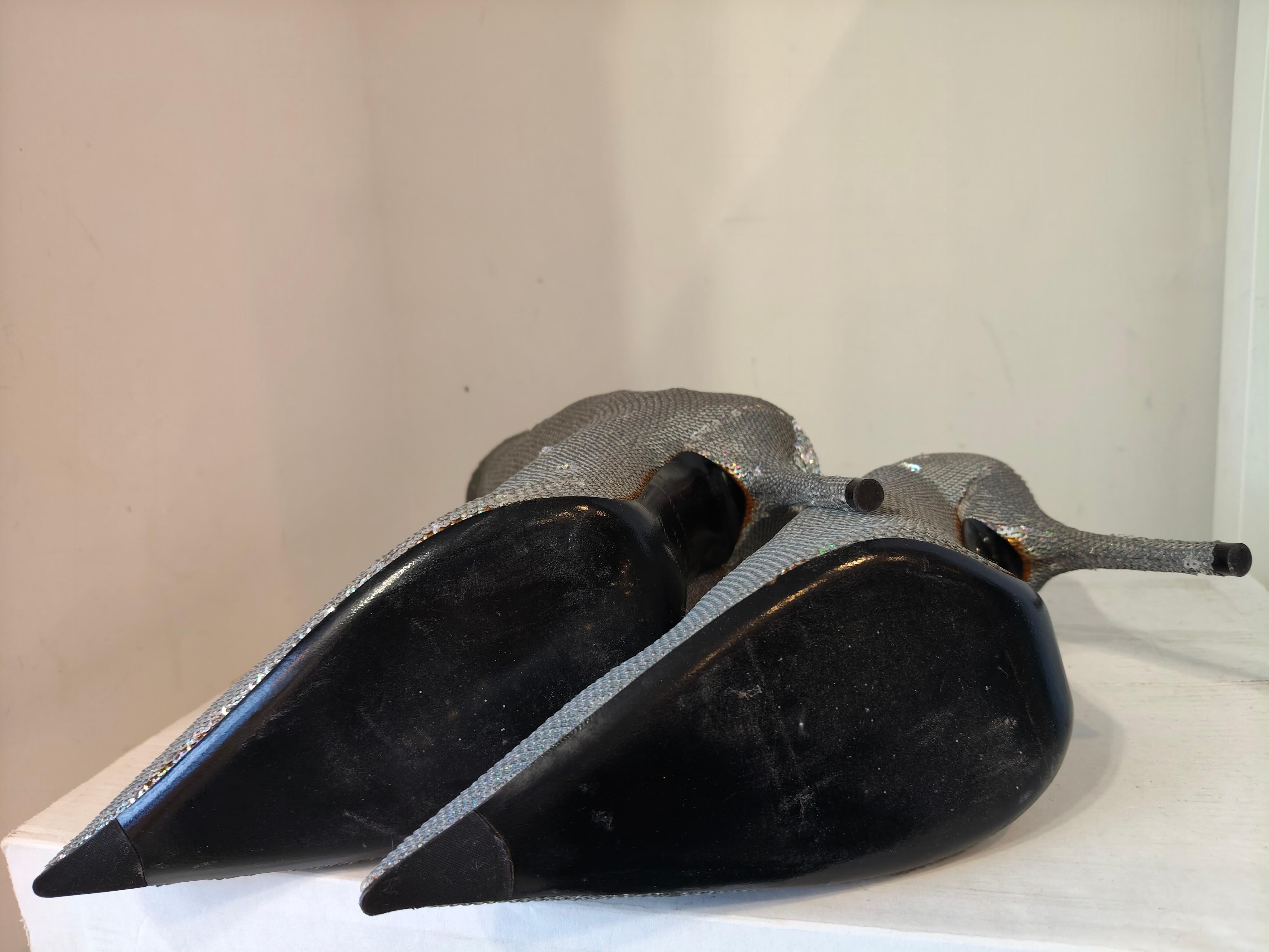 Balenciaga silver sequins boots im Zustand „Hervorragend“ im Angebot in Capri, IT