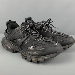 BALENCIAGA Size 10 Black Rubber Low Top Track Sneakers