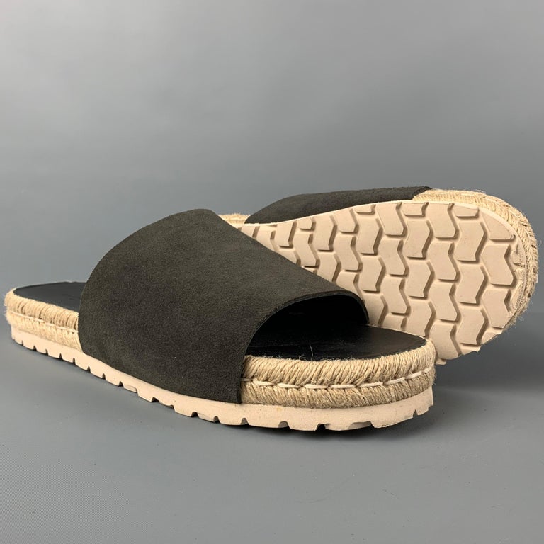 BALENCIAGA Size 11 Grey Black Natural Rope Espadrille Sandals For Sale at  1stDibs