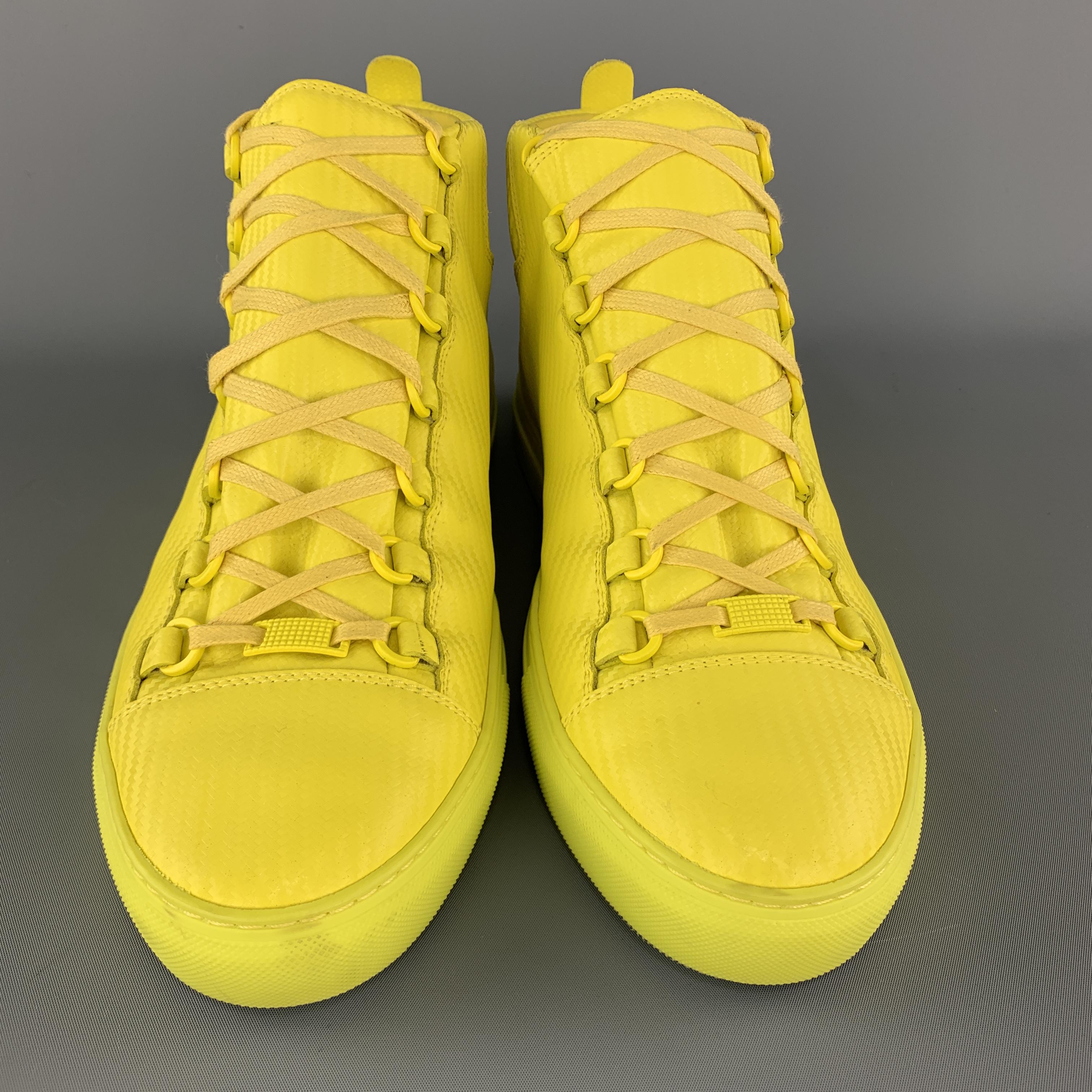 yellow balenciaga arena sneakers