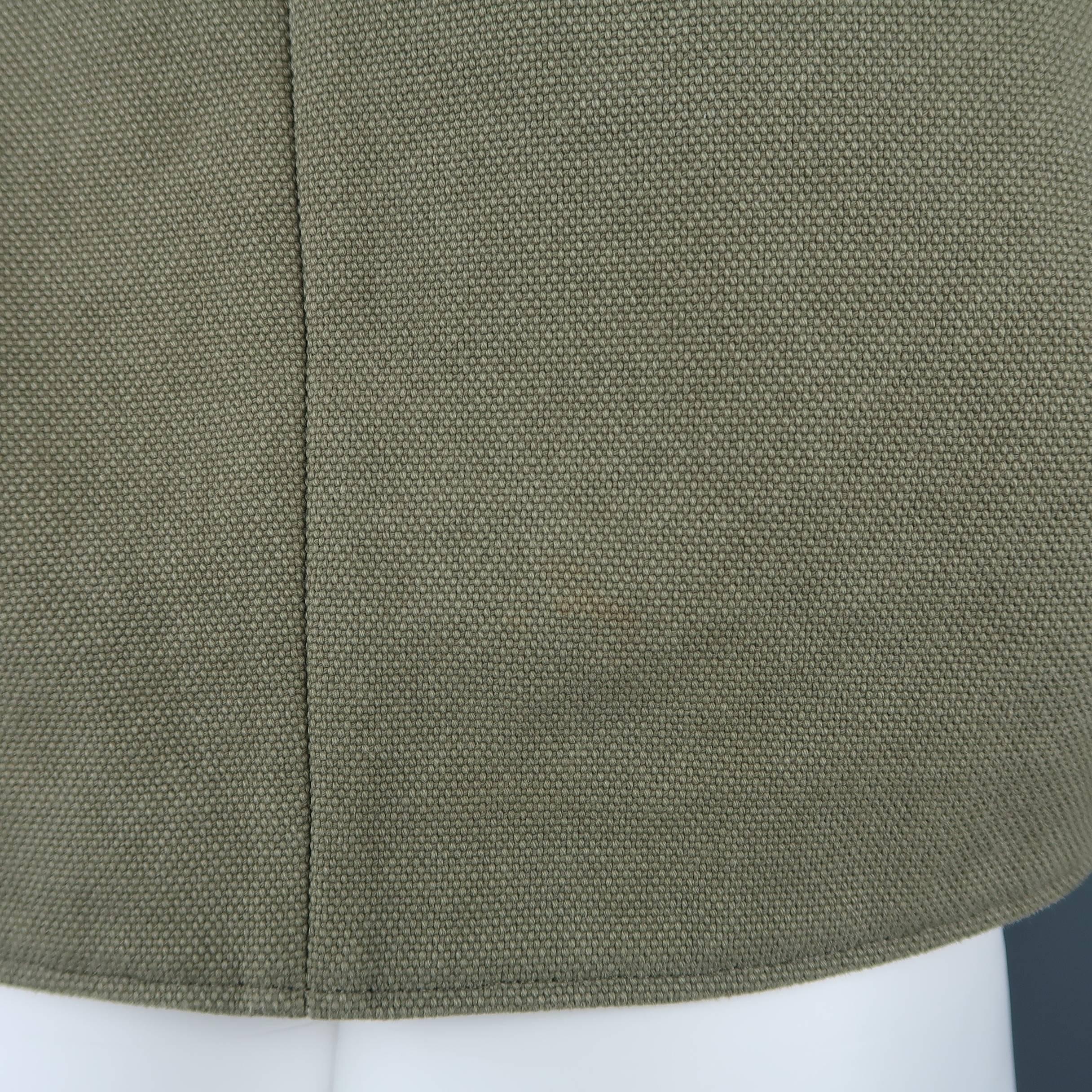Balenciaga Green Cotton Cropped Cristóbal Bomber Jacket 2