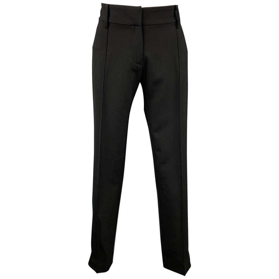 BALENCIAGA Size 4 Black Cotton High Rise Fitted Moto Dress Pants For ...