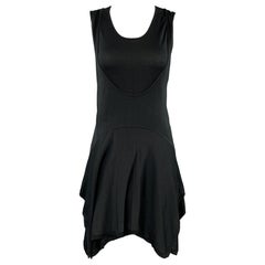 BALENCIAGA Size 4 Black Knitted Silk Tank Overlay Sleeveless Dress