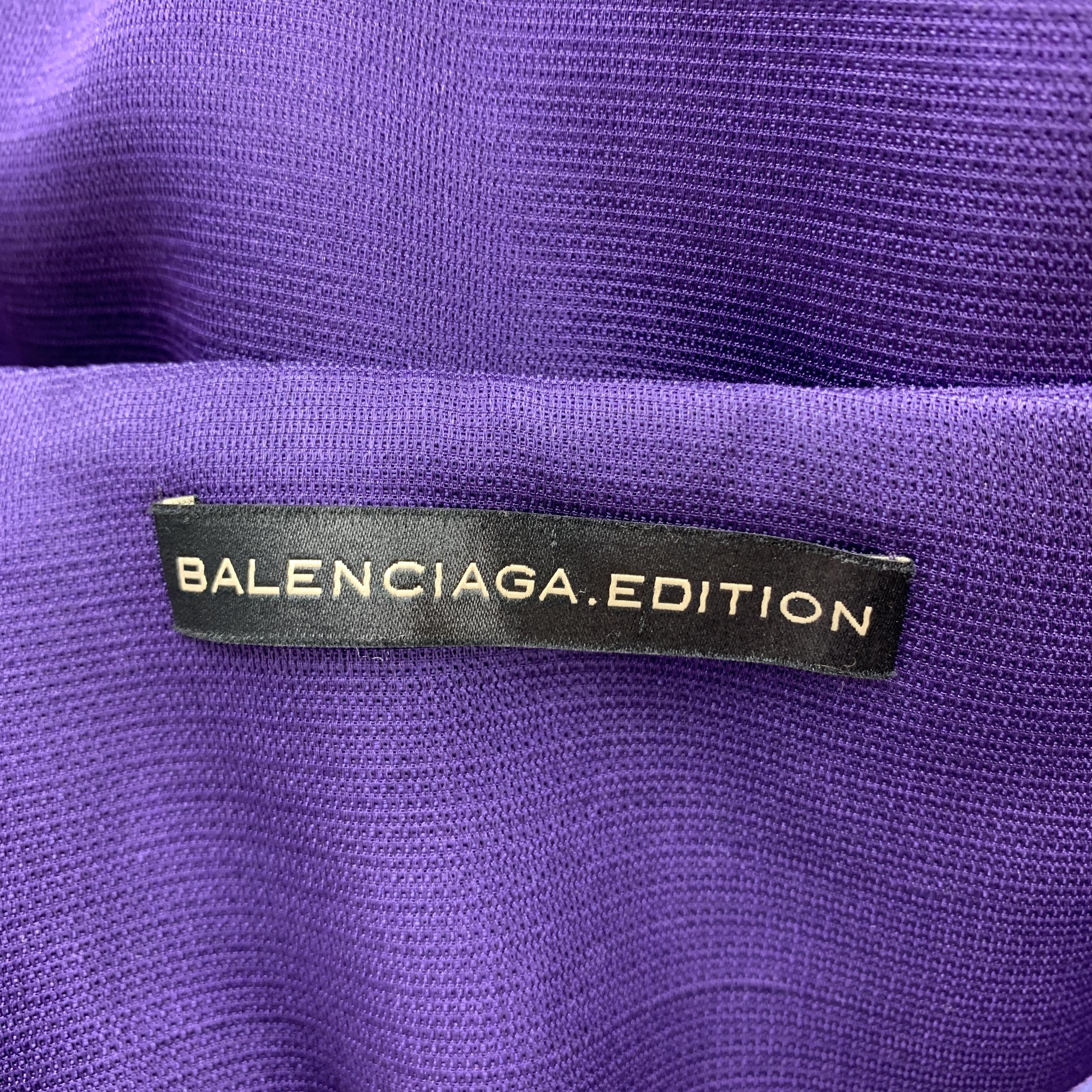 BALENCIAGA Size 6 Purple Silk Sleeveless Ruffle Skirt Sheath Cocktail Dress 5
