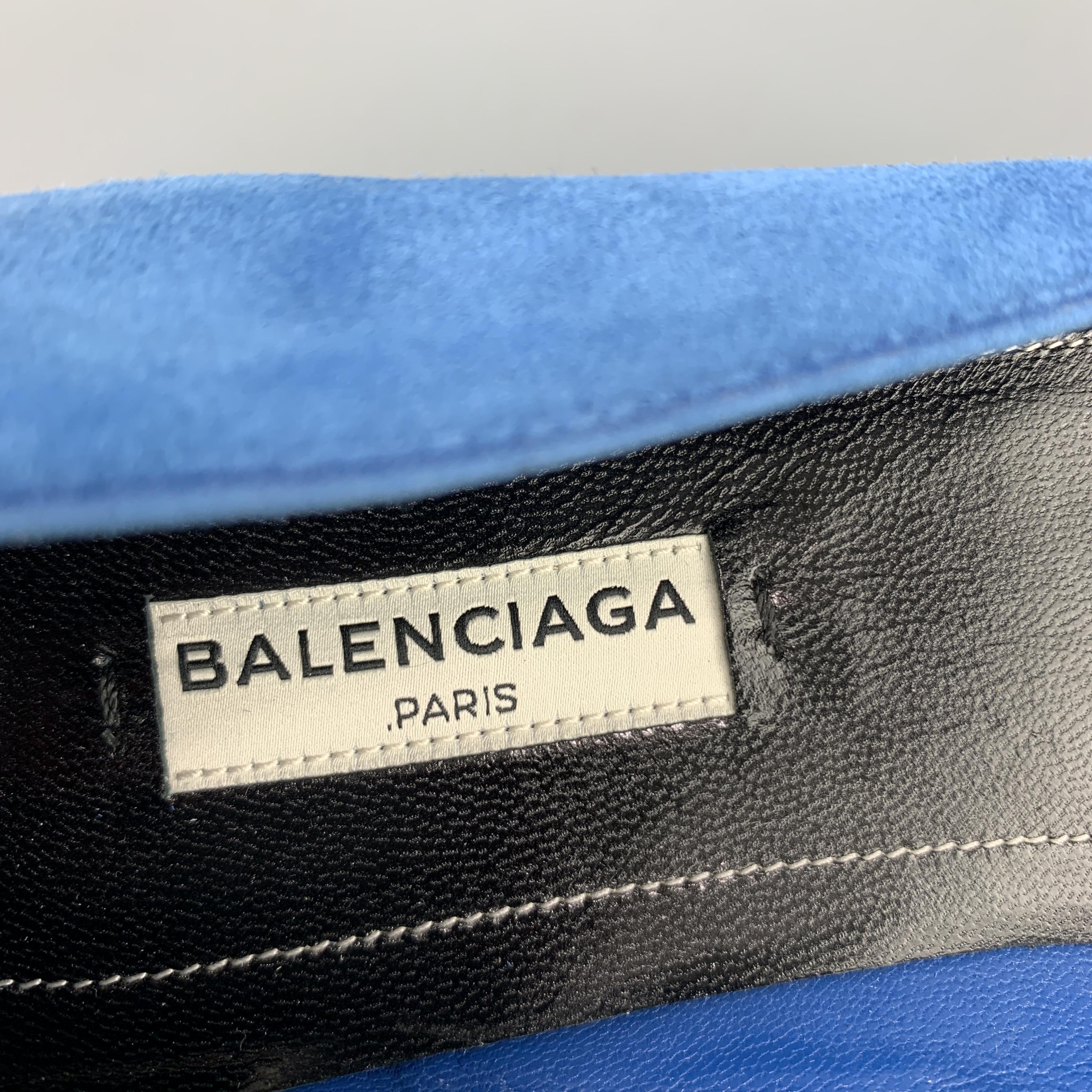 Women's BALENCIAGA Size 7.5 Blue Suede Pointed Flats