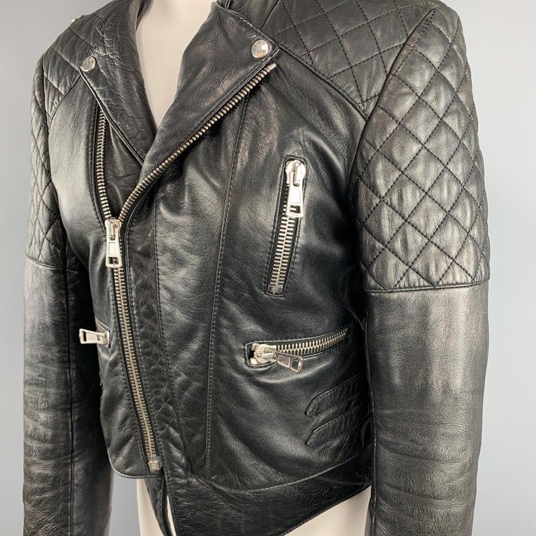 BALENCIAGA Size 8 Black Quilted Leather Biker Moto Jacket For Sale at  1stDibs | balenciaga quilted leather jacket, balenciaga leather jacket,  balenciaga moto jacket
