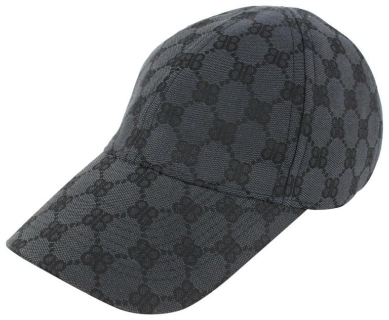 Balenciaga Size Large Black Monogram Hacker Cap Baseball Hat 1118b22 For  Sale at 1stDibs