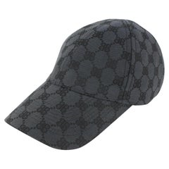 Used Balenciaga Size Large Black Monogram Hacker Cap Baseball Hat 1118b22