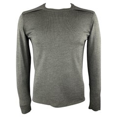BALENCIAGA Size M Slate Wool Crew-Neck Pullover Sweater