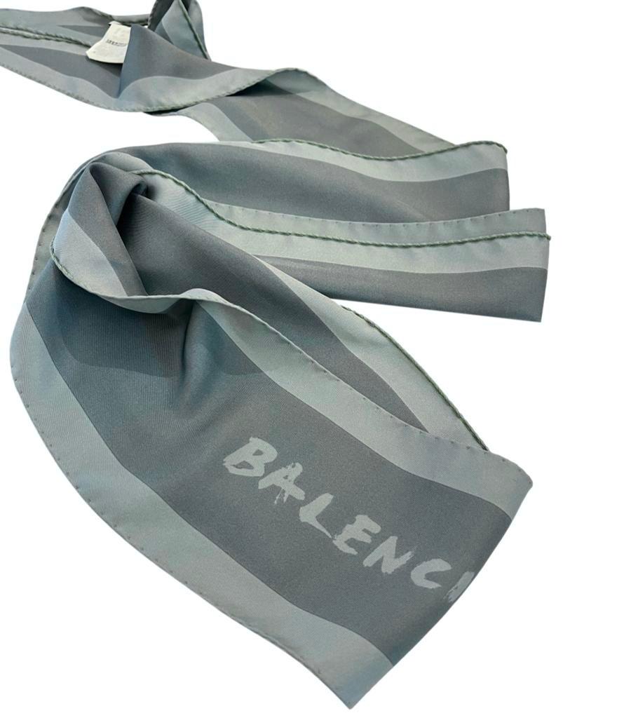 Balenciaga Skinny Logo Silk Scarf In Excellent Condition For Sale In London, GB
