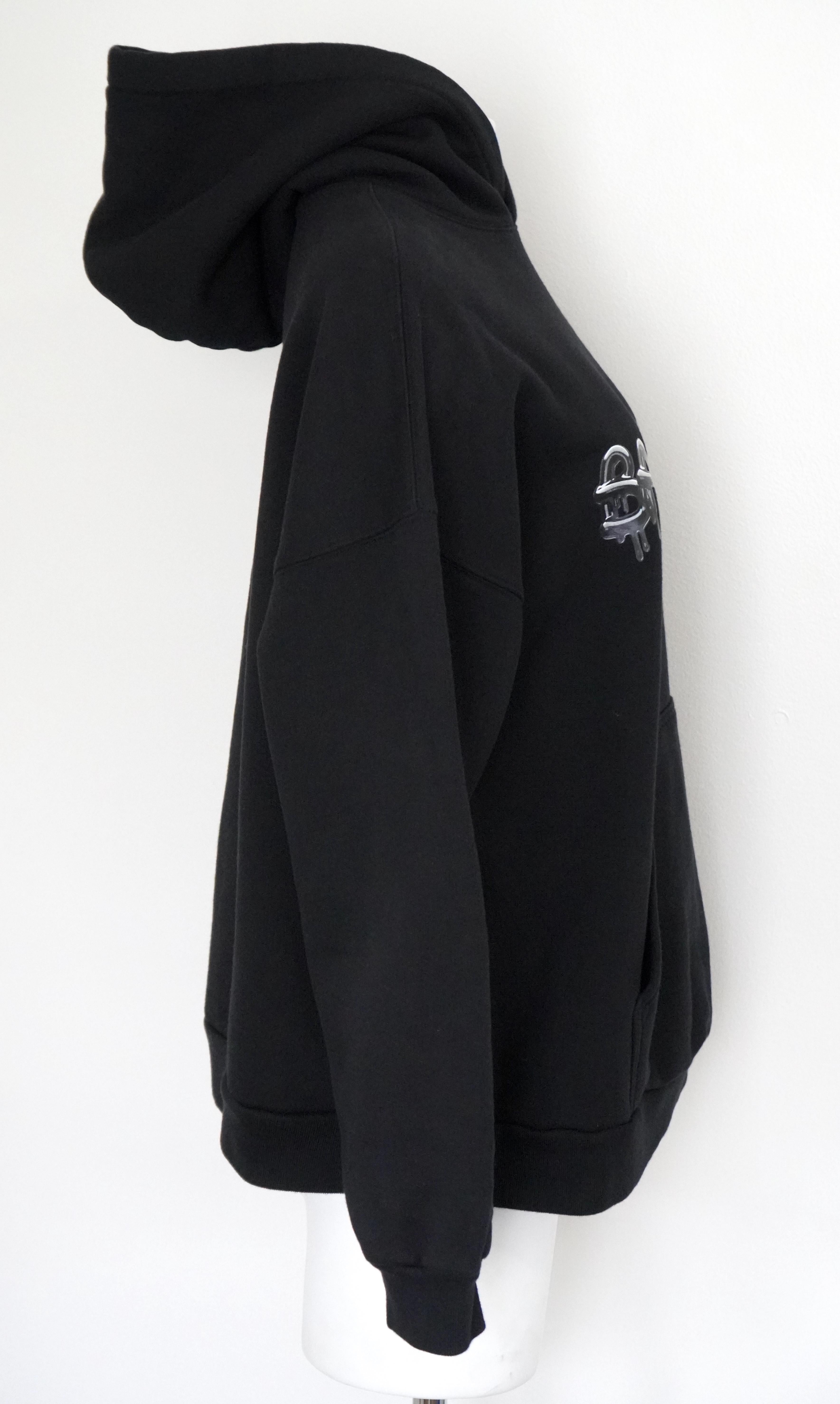 Balenciaga Slime Wide-fit Hoodie sz 2 In Excellent Condition For Sale In Beverly Hills, CA