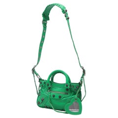 Balenciaga Small Neo Cagole Tote in Green Leather
