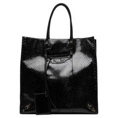 Balenciaga Snake-effect Black Tote Bag