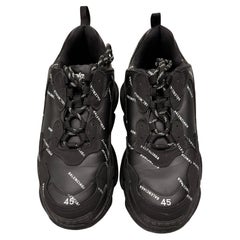 Balenciaga Sneaker Triple S Allover Logo Black White 45 Size 12 Shoes