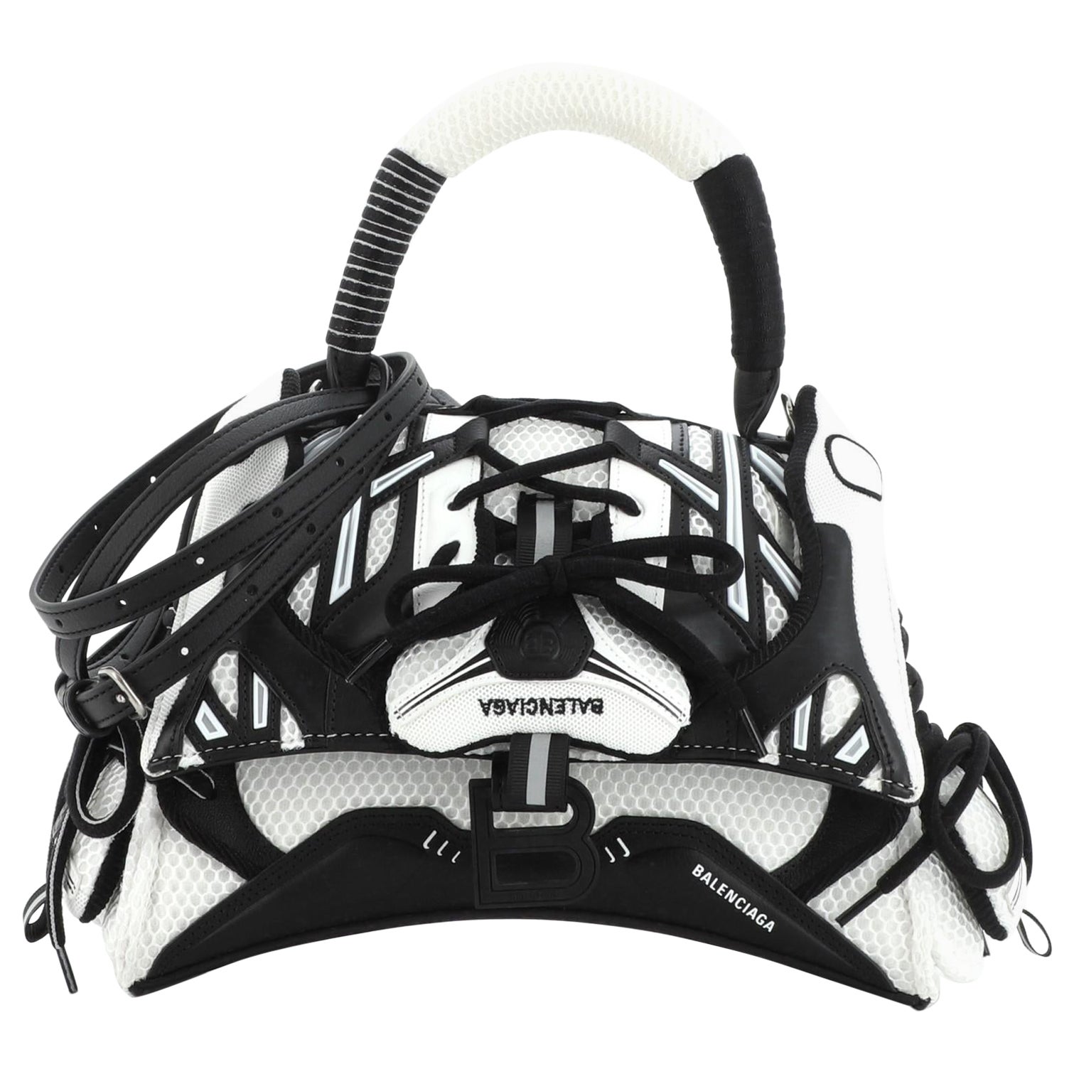 Balenciaga SneakerHead Top Handle Bag Mesh and Faux Leather Small