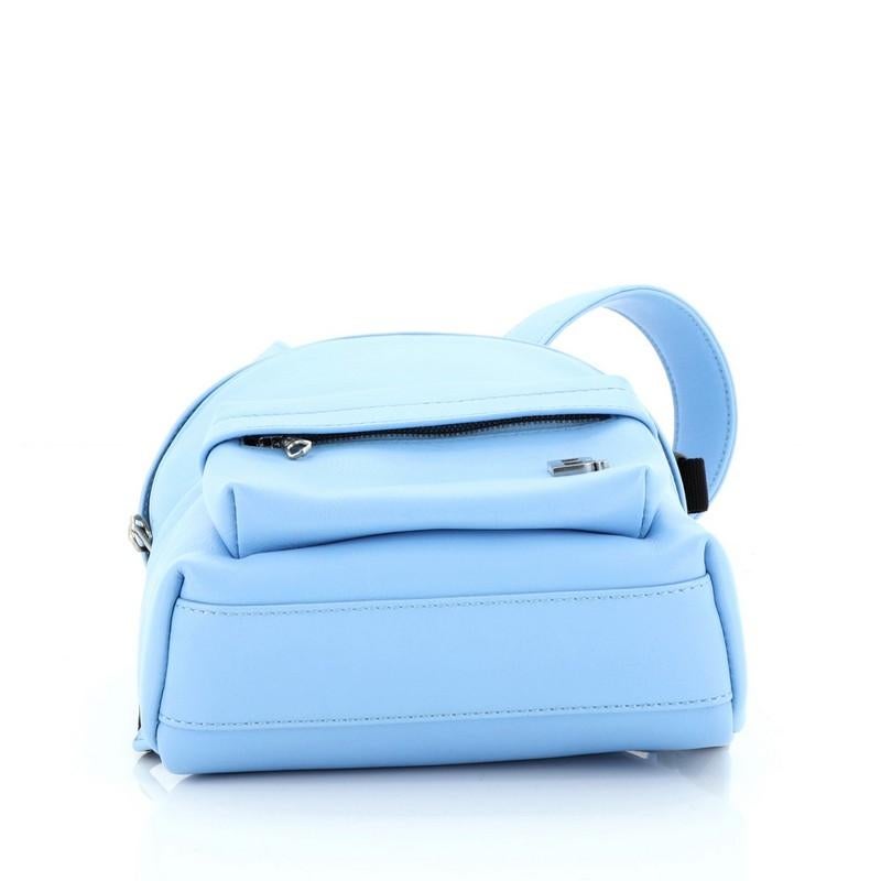 baby blue leather backpack