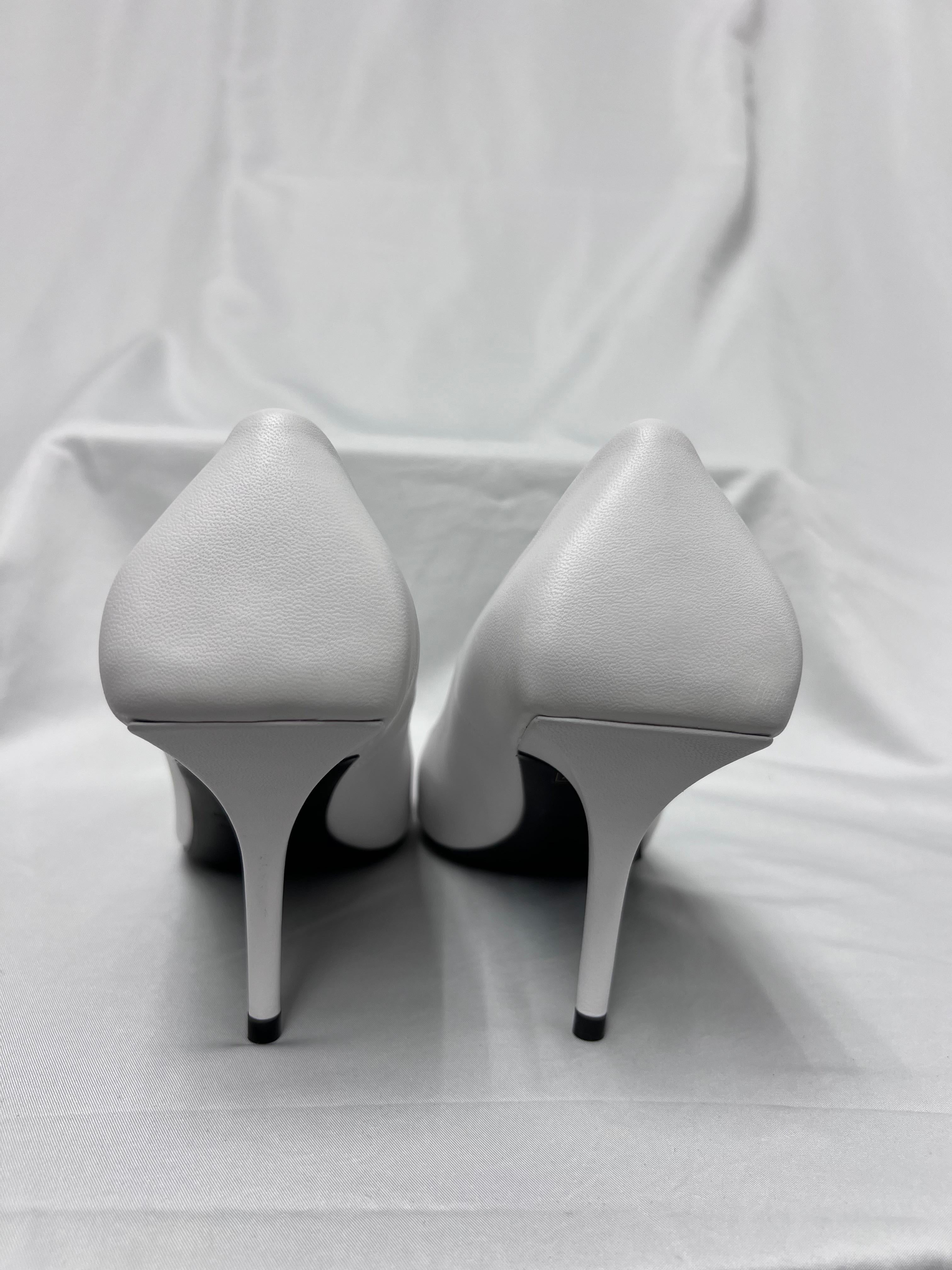 Black Balenciaga Soft Nappa Square Knife 80mm Pumps 36.5 White For Sale