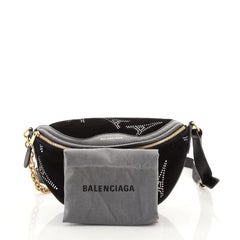 Balenciaga Souvenir Belt Bag Crystal Embellished Velvet XS