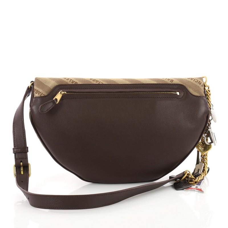 Brown Balenciaga Souvenir Belt Bag Jacquard With Leather XS