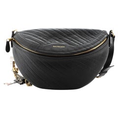 Balenciaga Souvenir Belt Bag Logo Embossed Leather XXS