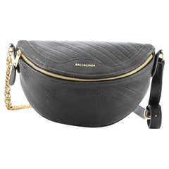 Balenciaga Souvenir Belt Bag Logo Embossed Leather XXS