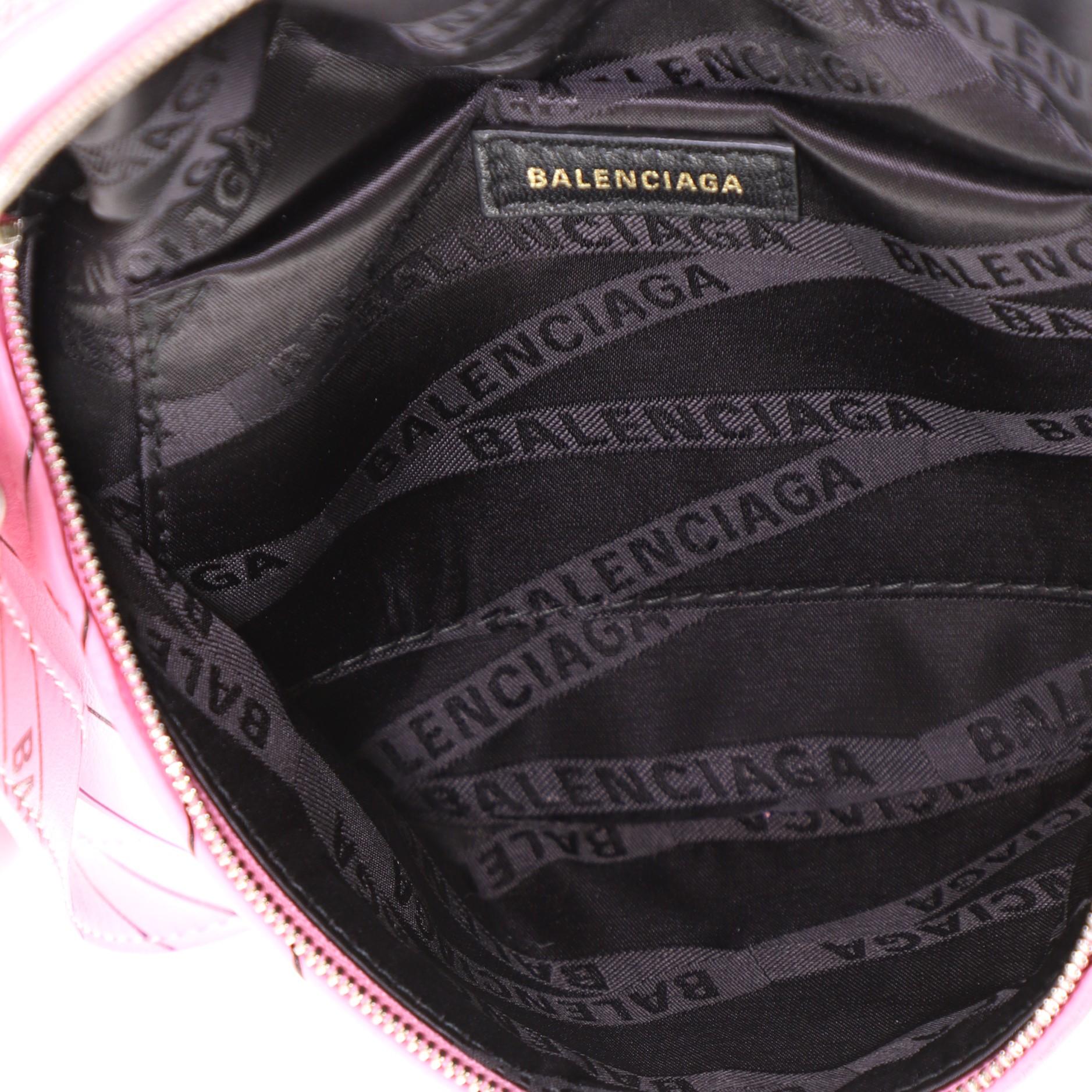 Pink Balenciaga Souvenir Belt Bag Printed Leather XXS