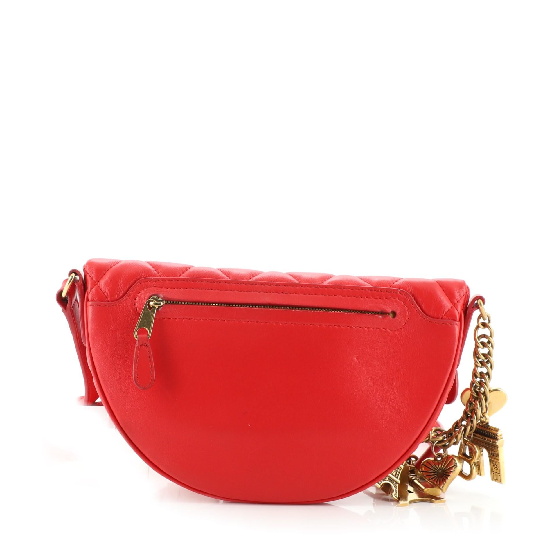 Balenciaga Souvenir Gürteltasche aus gestepptem Leder XXS (Rot)