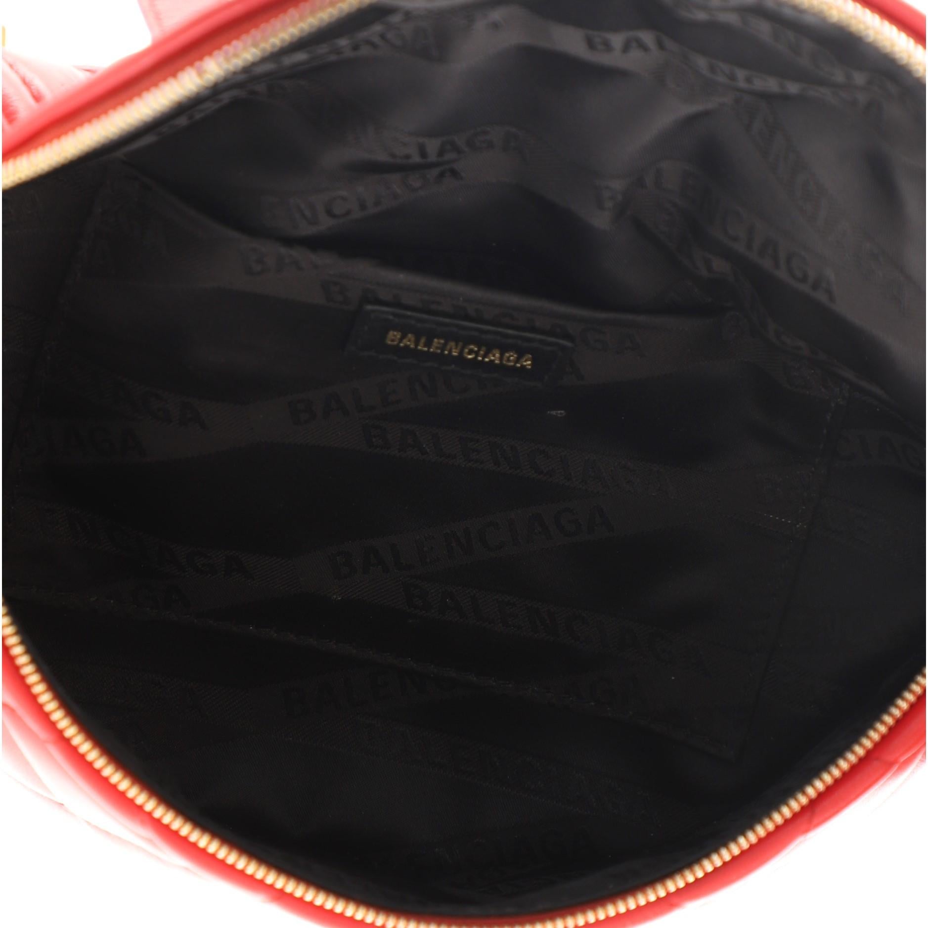 Red Balenciaga Souvenir Belt Bag Quilted Leather XXS