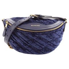 Balenciaga Souvenir Belt Bag Quilted Velvet XS