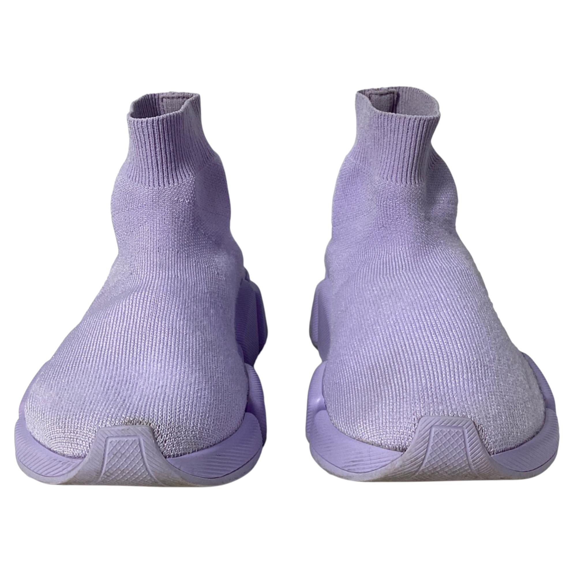 Balenciaga Speed 2.0 Trainer Shoes in Purple Polyester For Sale