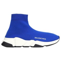 Balenciaga Speed Logo Print Stretch Knit High Top Sneakers