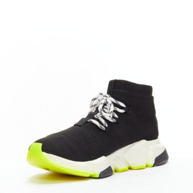 Balenciaga Speed giallo neon nero logo sneakers a calzino EU40 In condizioni buone in vendita a Hong Kong, NT