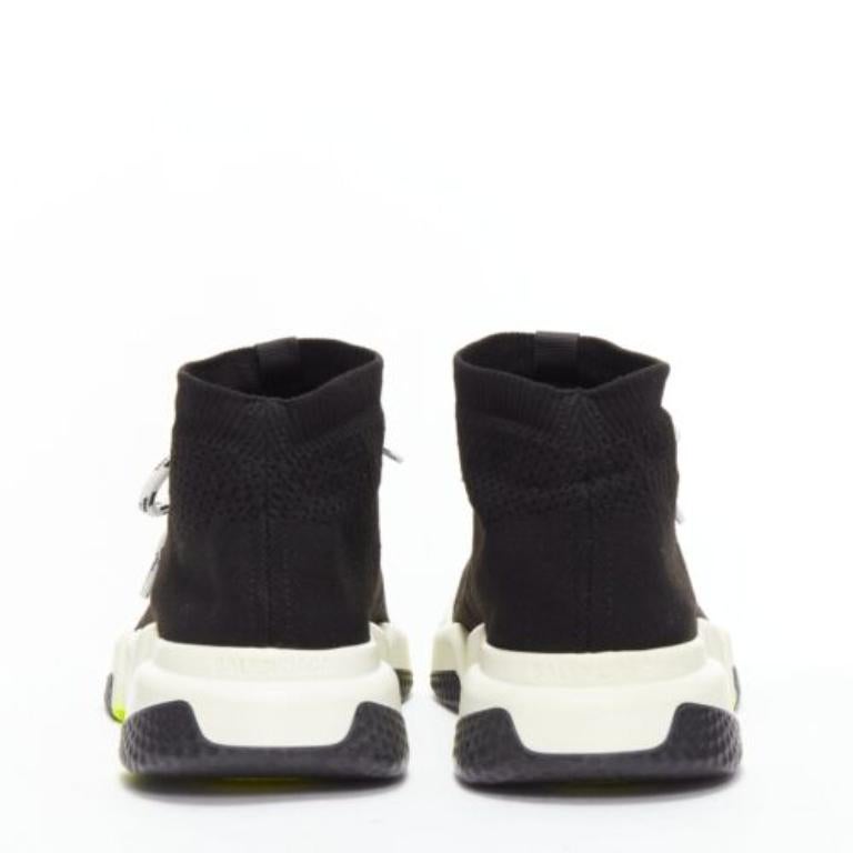 Uomo Balenciaga Speed giallo neon nero logo sneakers a calzino EU40 in vendita