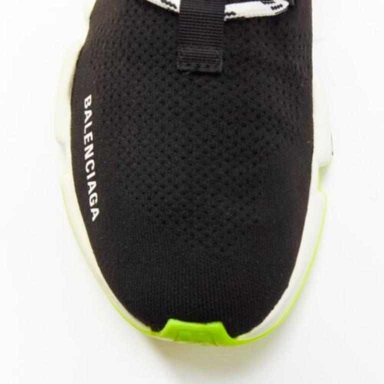 Balenciaga Speed giallo neon nero logo sneakers a calzino EU40 in vendita 1