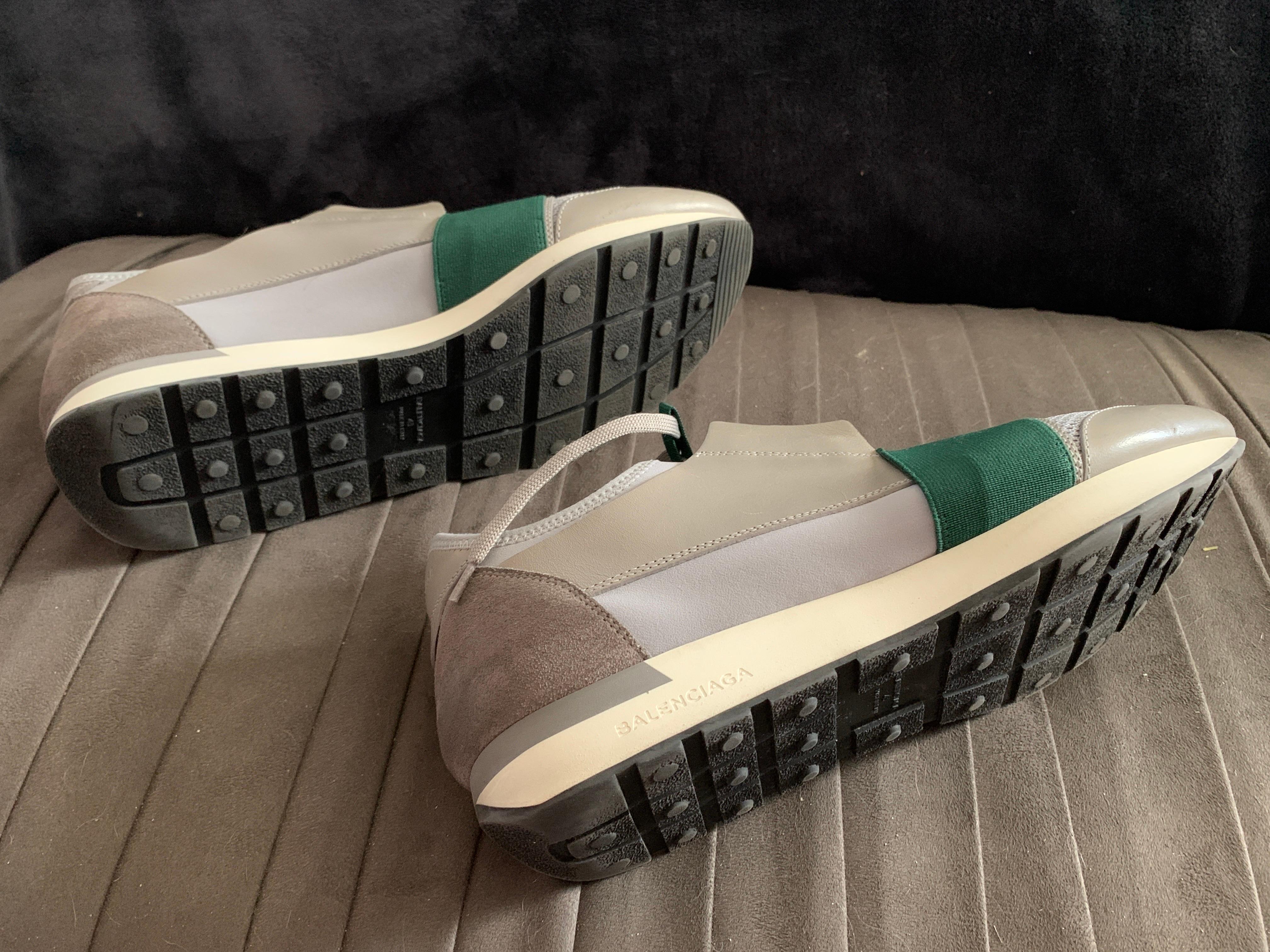 Balenciaga - Chaussures de course unisexe grises et vertes, pour homme, taille 43/10  en vente 7