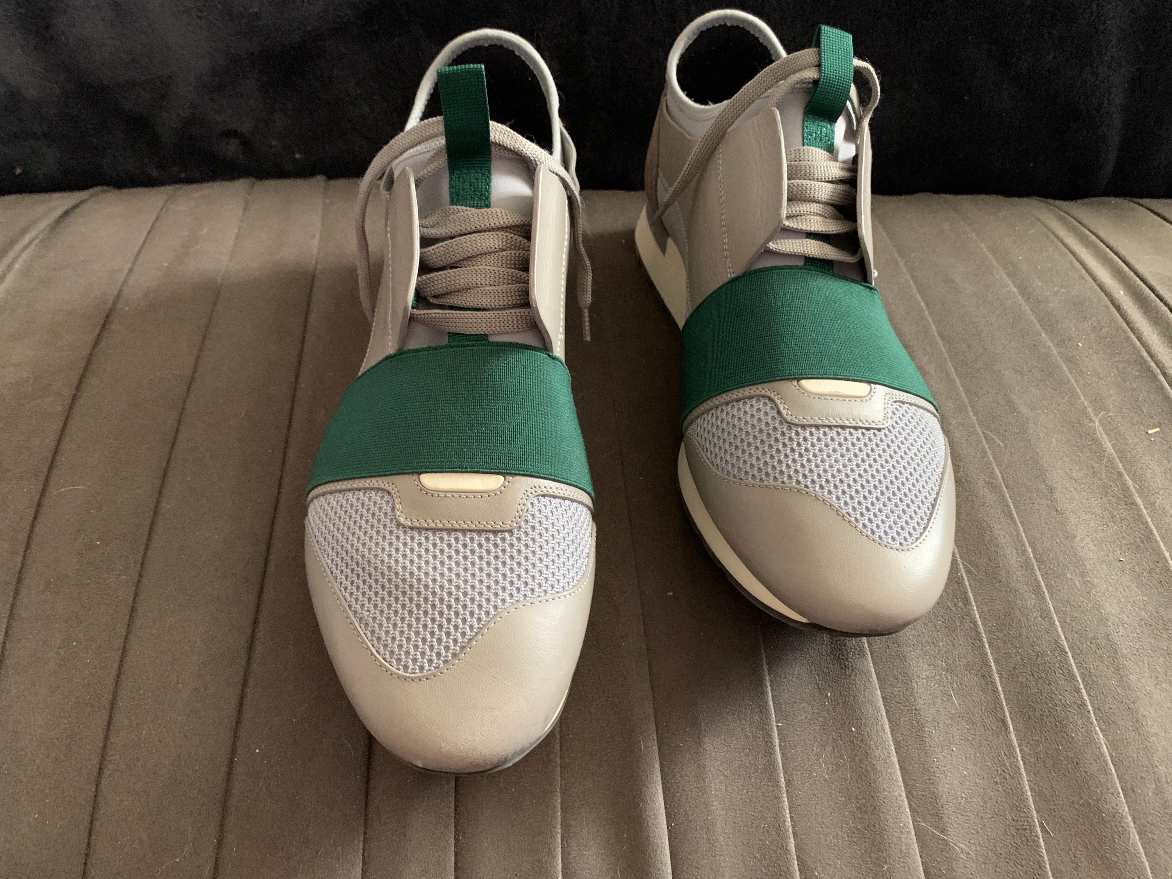 These pair of Balenciaga speed racers came from a client that wore them once. Out of all the athletic shoes that Balenciaga did, these were considered the most popular style as many people wear them with regular clothing, including suits. An